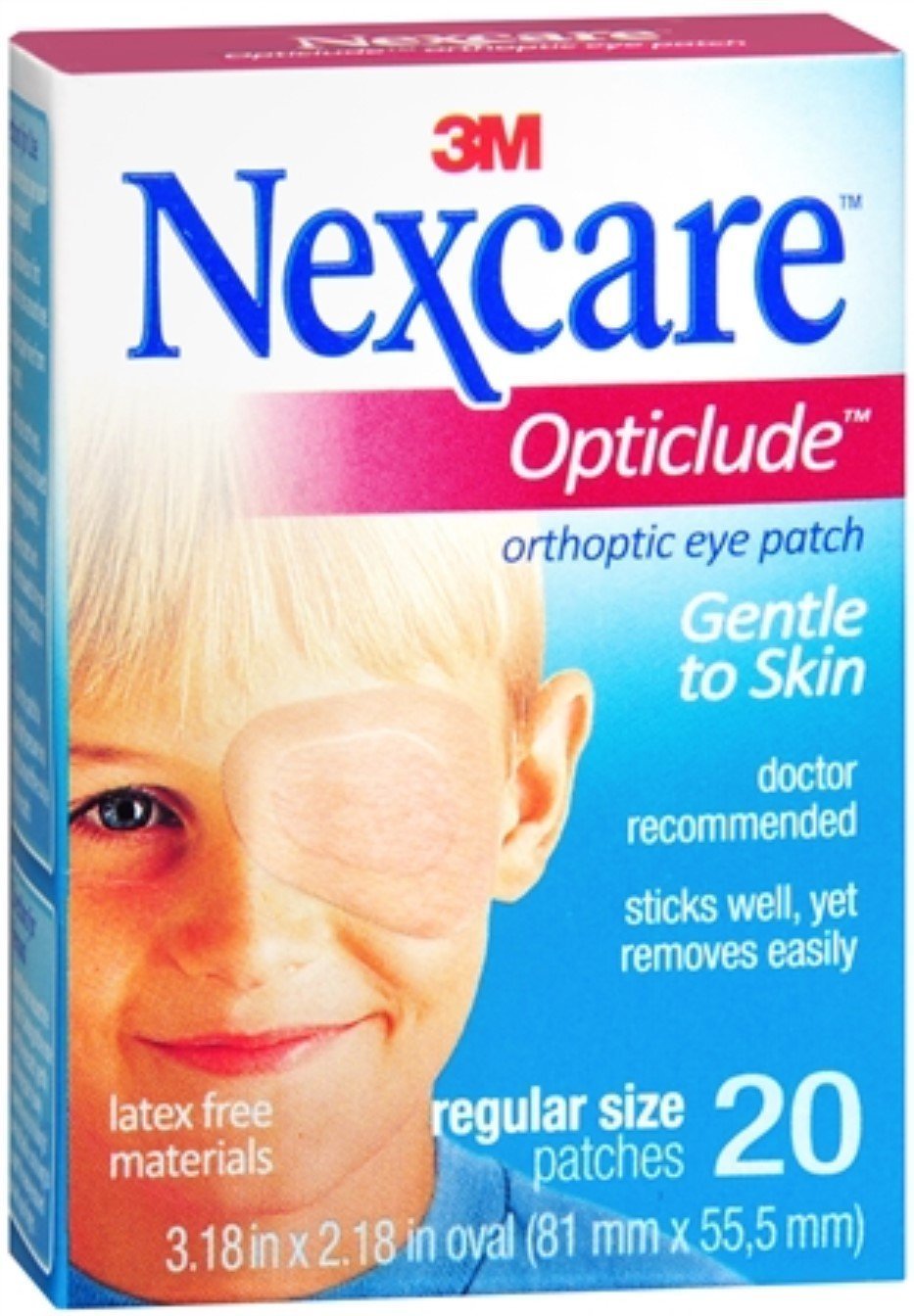 Nexcare Opticlude Orthoptic Eye Patches Regular 20 Each (Pack of 3)