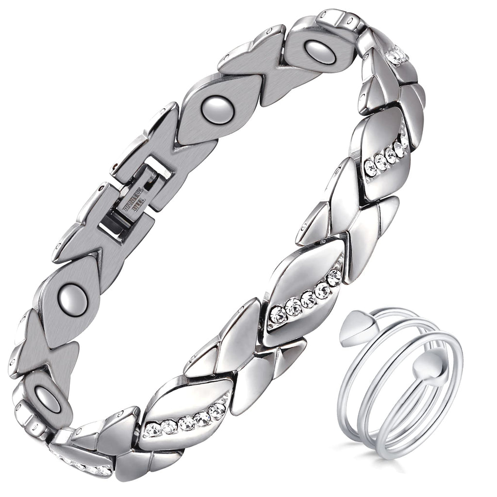 Jecanori Pure Copper Bracelets for Women,Ultra Magnetic Bracelets for Women with 3500 Gauss Magnets,Crystal Valentine's Day Jewe