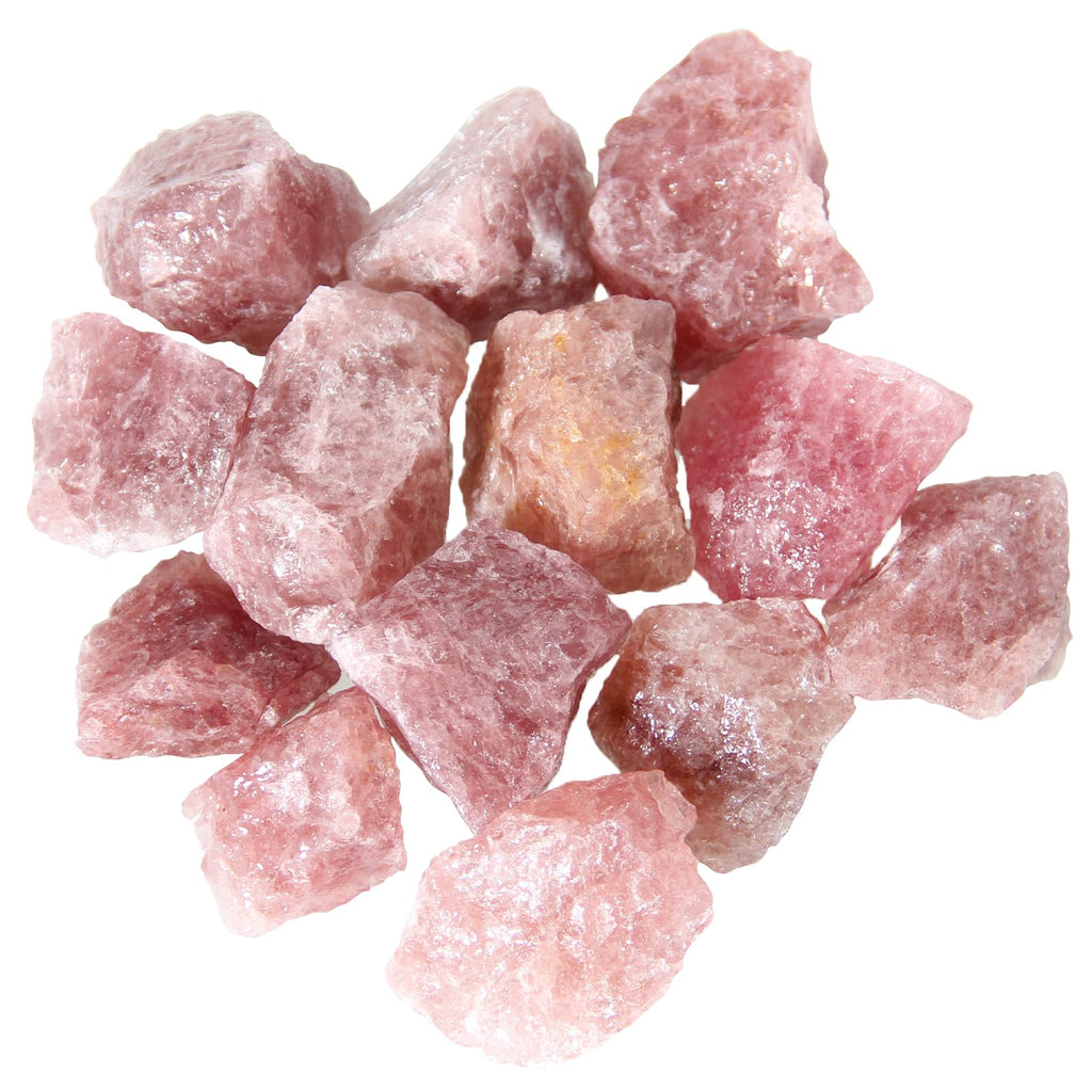 1.1lb Bulk Raw Red Strawberry Quartz Rough Crystal-Natural Red Strawberry Quartz Raw Stones Crystal for Tumbling, Cabbing, Decor