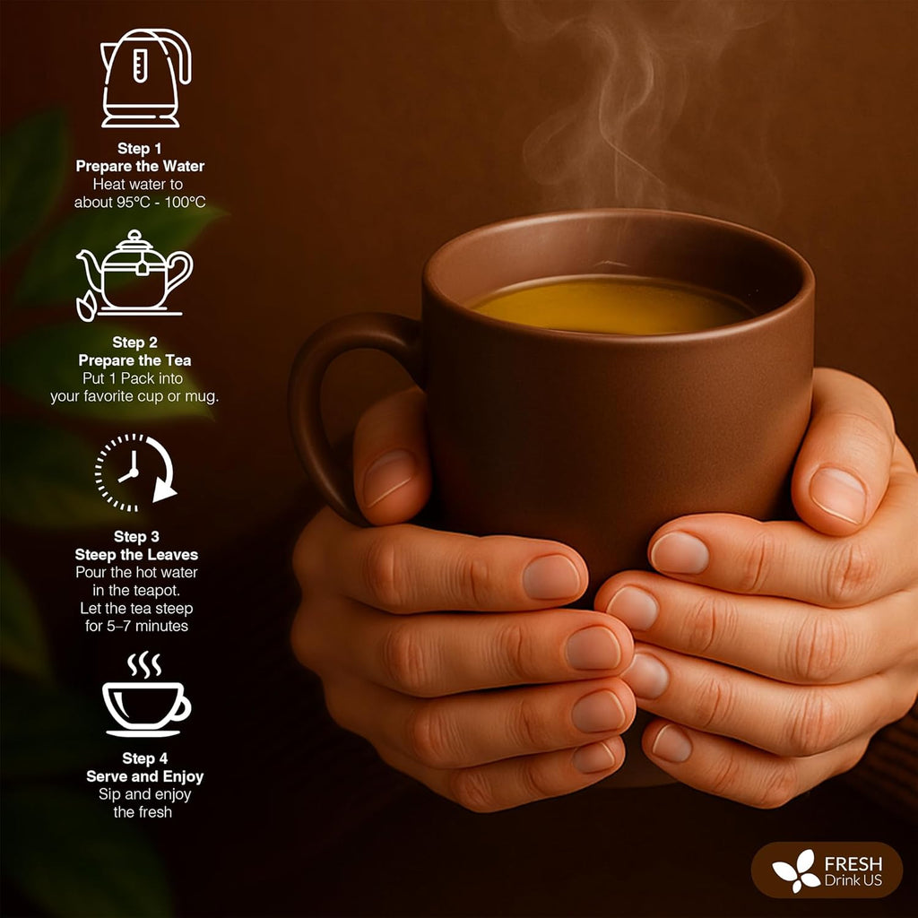 Ginseng 6 Treasures Kidney Tea, Super Kidney Cleanse Detox Tea For Men & Women, 100% Natural Roots & Berries | Caffeine-Free | Adaptogenic Blend for Energy, Wellness & Vitality Support