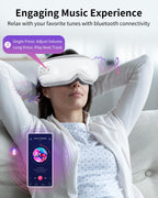 arboleaf Eye Massager with Heat, Heated Eye Massager for Migraines with Compression and Music, Wireless Eye Mask Massager with H
