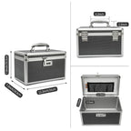 HEWEI WORKS Lockable Medication Box with Portable Storage Case, 12.2 x 7.2 x 7.6 Inch, Childproof Medicine Organizer with Combin