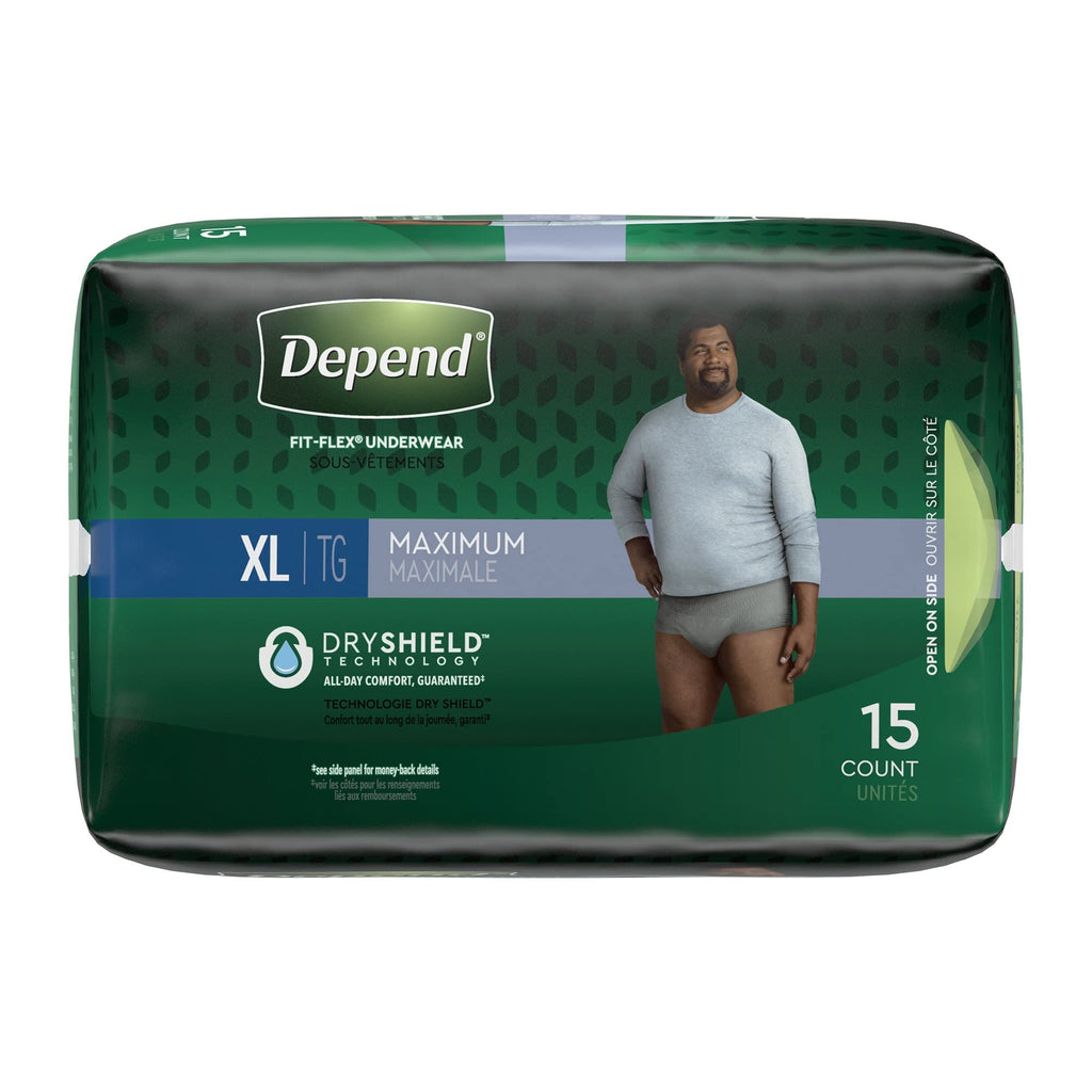 Depend FIT-FLEX Adult Underwear Pull On X-Large Disposable Heavy Absorbency, 47930 - CASE of 30