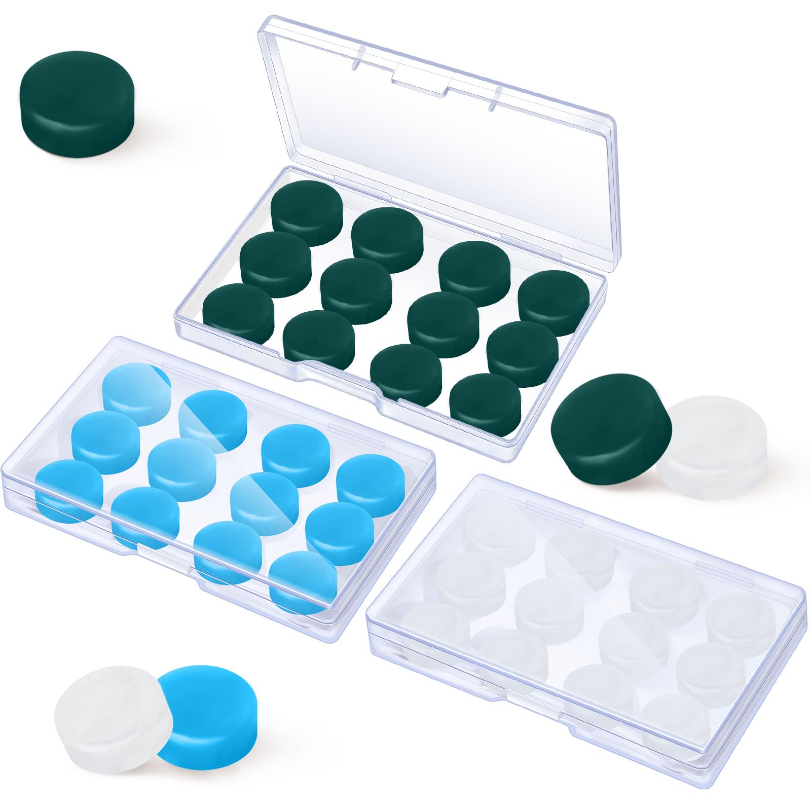 Frienda 36 Pairs Ear Plugs for Sleeping Reusable Moldable Silicone Gel Wax Earplugs Waterproof Earplugs Noise Cancelling Ear Plu
