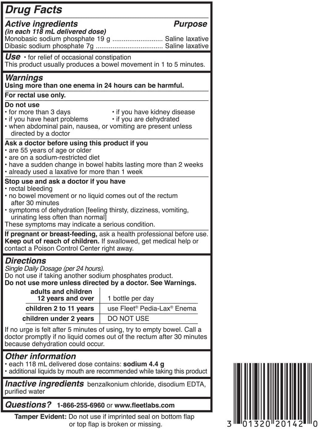 Fleet Gentle Saline Adult Enema, 4.5 Ounces Twin Pack