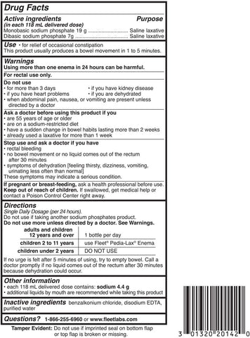 Fleet Gentle Saline Adult Enema, 4.5 Ounces Twin Pack