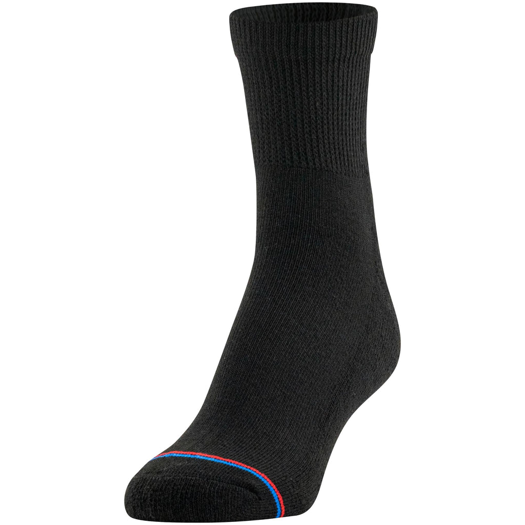 MediPEDS Quarter Socks with Non-Binding Top and Cushion, Multipairs, Black (4-Pairs), Shoe Size: Men's 6-9 Women's 6-10