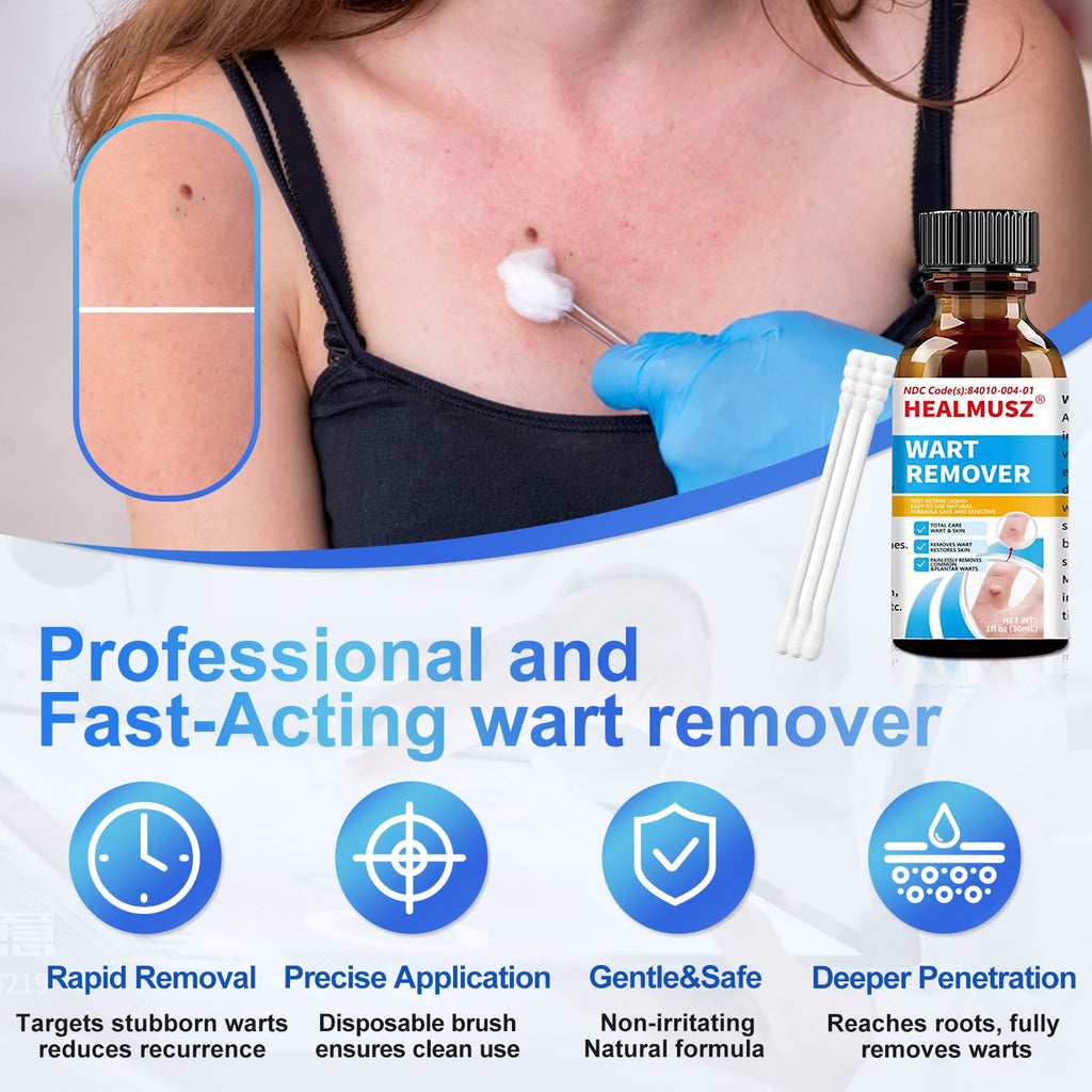 HEALMUSZ Wart Remover Liquid 5% Salicylic Acid Wart Freeze Off Wart Removal,Wart Remover Freeze Off for Genital,H Wa rt,Common,F