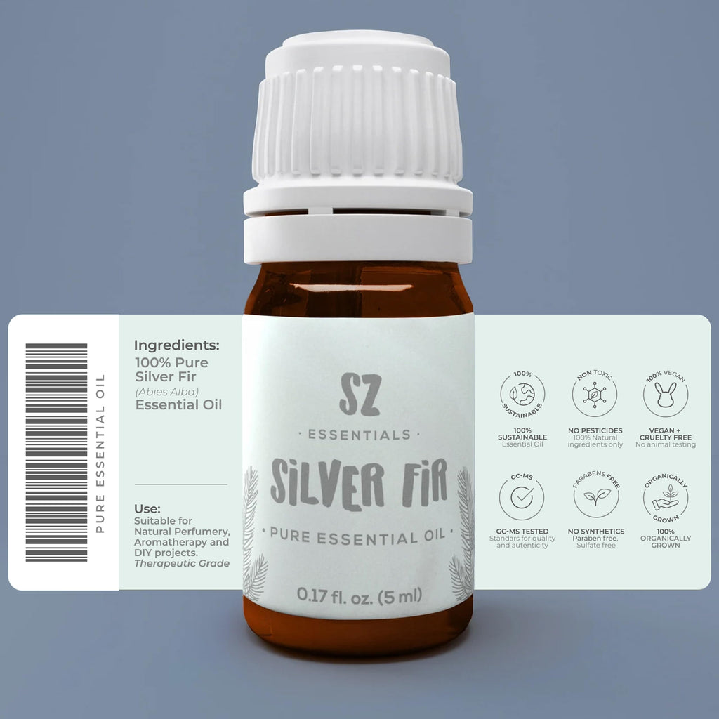 SZ Essentials Silver Fir Essential Oil - Delightful! 100% Pure and Natural Undiluted Oil, Therapeutic Grade & Vegan, Extracted f