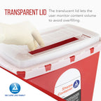 Dynarex 4629 Sharp Container, Provides a Safe Disposal of Medical Waste and Needles, Non-Sterile & Latex-Free, 6 Gallons, Made w