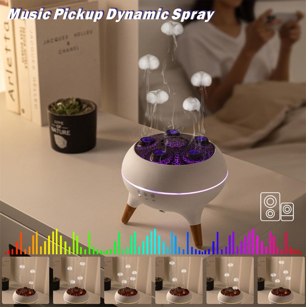AChoice4U Essential Oil Diffuser 250ML Dancing Jellyfish Aromatherapy Diffuser Humidifier with 7 Colors LED Lights,Remote Contro