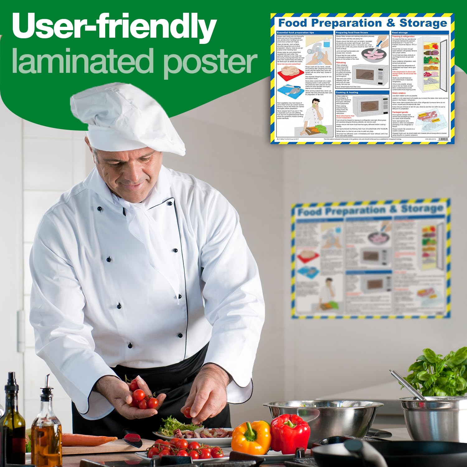Safety First Aid Group Laminated Food Preparation and Storage Poster