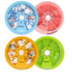 4PCS Pill Organizer 7 Compartments Daily Pill Box Weeekly Travel Small Pill Container Portable Pill Case Fish Oil Supplements Vi