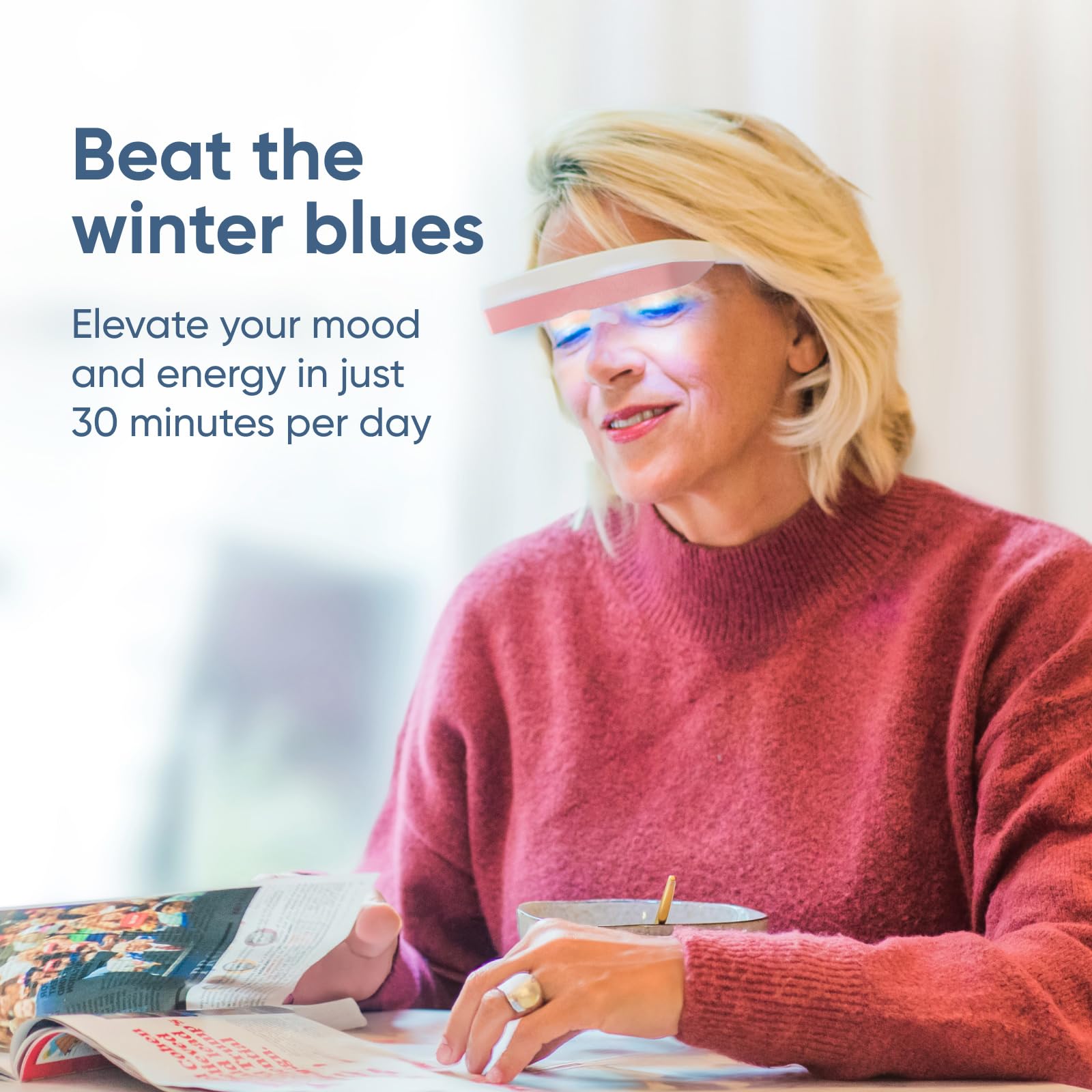 Luminette 3 Light Therapy Glasses - Wearable Happy Lamp - Natural Relief for Sleep Problems, Seasonal Mood Disorders and Jet lag