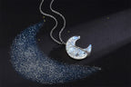 MAIBAOTA Opal Stone Necklace Healing Crystals Tree Life Wire Wrapped Crescent Moon Phase Pendant Necklace Mothers Day Gifts for