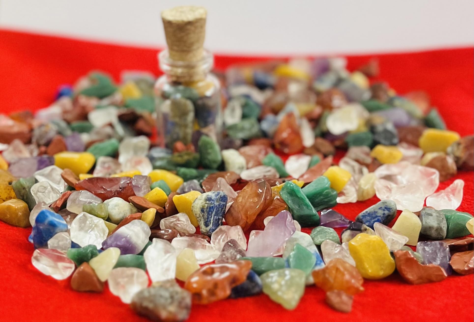 Indian Consigners Natural Crushed Polished Tumbled Gem Stone Chips, Decoration & Healing Crystals (Seven Chakra)