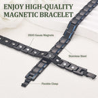 MagEnergy Men's Magnetic Bracelets,Titanium Steel Magnetic Wristband with 3500 Gauss magnets 8.5'' Adjustable with Jewelry Gift