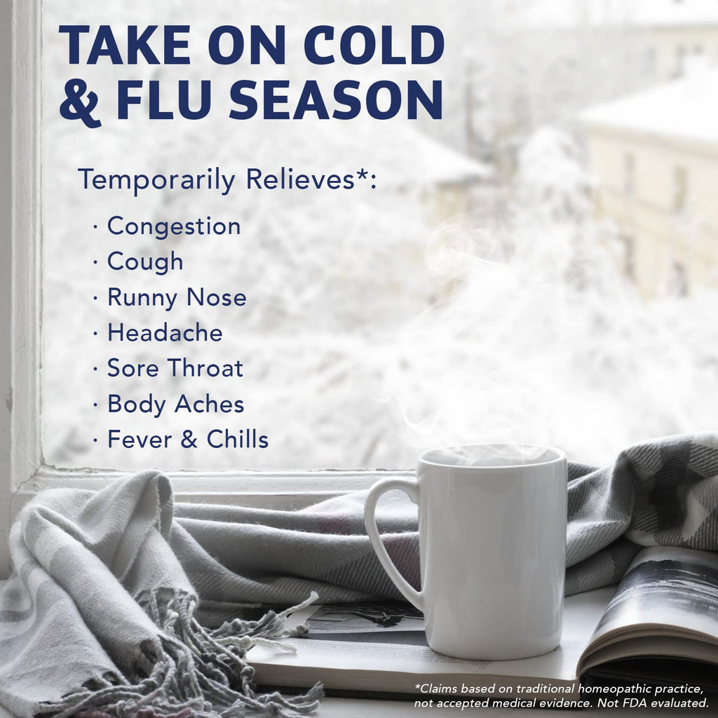 NaturalCare Cold & Flu Relief* Homeopathic Helps Temporarily Relieve Congestion, Cough, Headache, Sore Throat, Runny Nose, Body