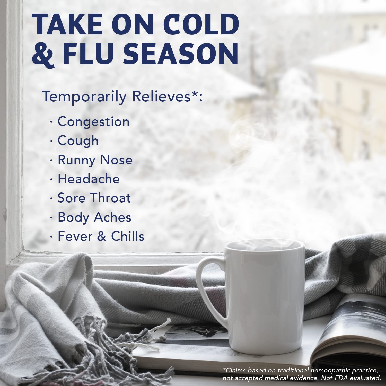 NaturalCare Cold & Flu Relief* Homeopathic Helps Temporarily Relieve Congestion, Cough, Headache, Sore Throat, Runny Nose, Body