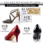 Heel Hunks Clear H3 Heel Caps | Heel Protectors Replacement Tip Caps for High Heel Shoes and Stiletto | Anti-Slip and for Grass