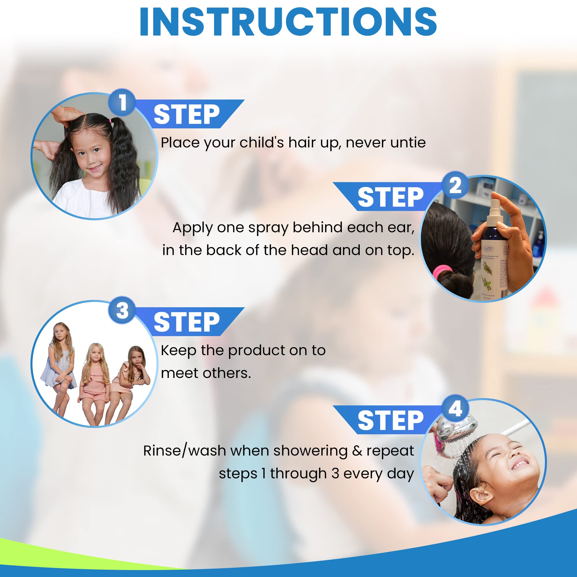 Lice Spray for Hair with Peppermint and Rosemary, Lice Spray for Daily Use Non Toxic and Safe for Kids and Adults, Lice Scare Aw