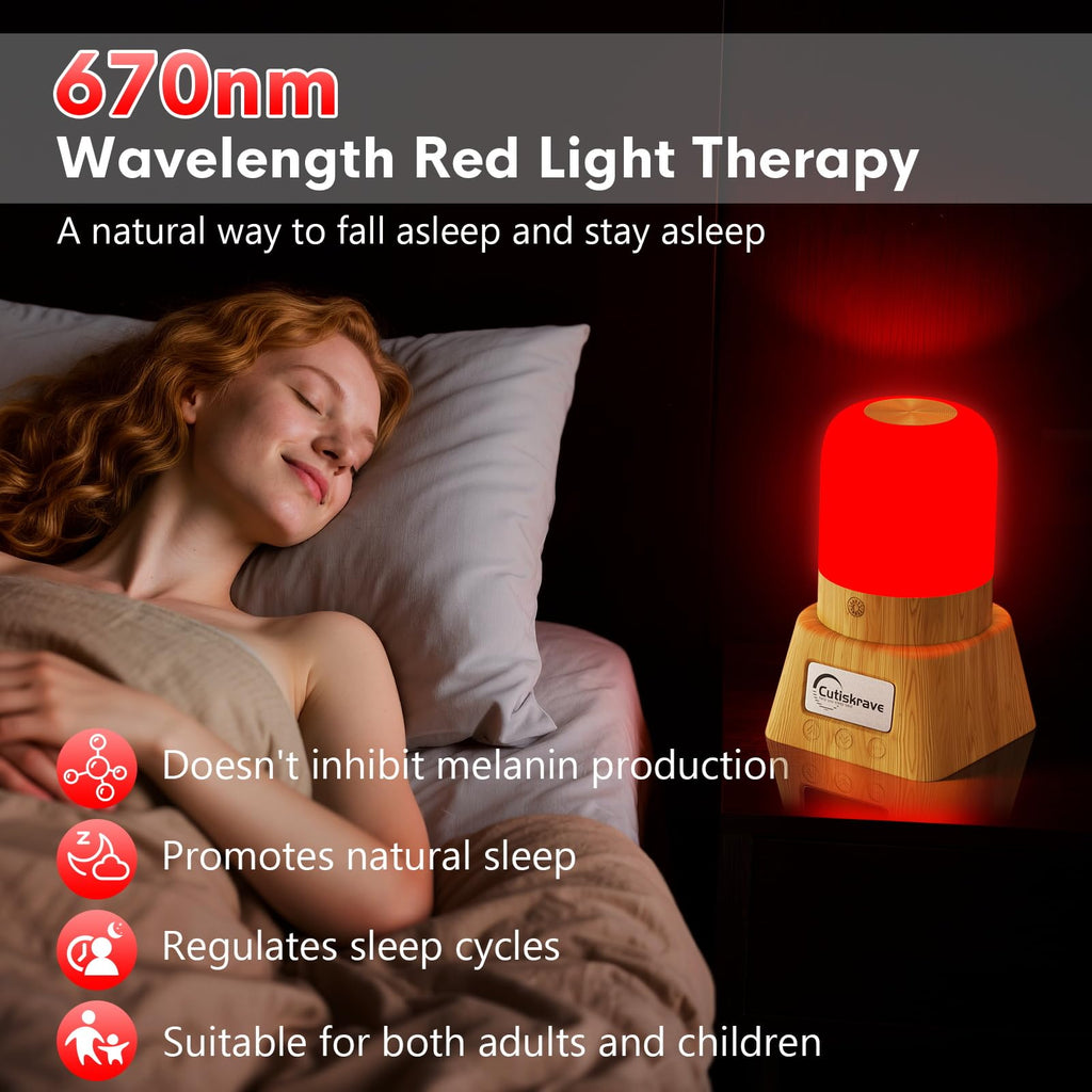 Red Light Night Light Lamp for Sleep,Red Nightlight Desk Lamp with 670nm Wavelength,Touch Remote Control Reds Light for Sleep La