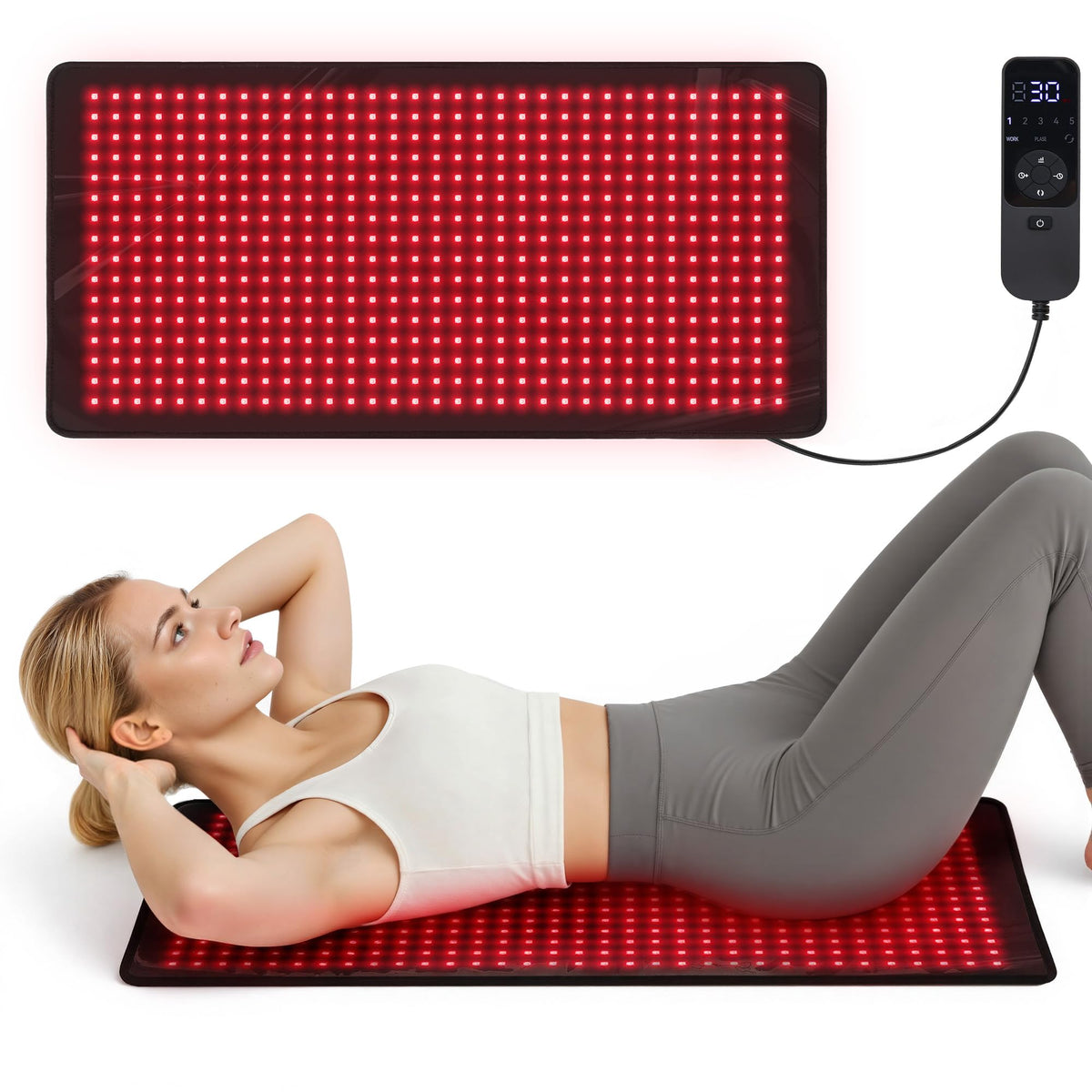 Cosytime Red Light Therapy for Body, 35 x 17 Infrared Red Light Therapy Mat, 512 TriChip LEDs, 660nm Red & 850nm NearInfrare