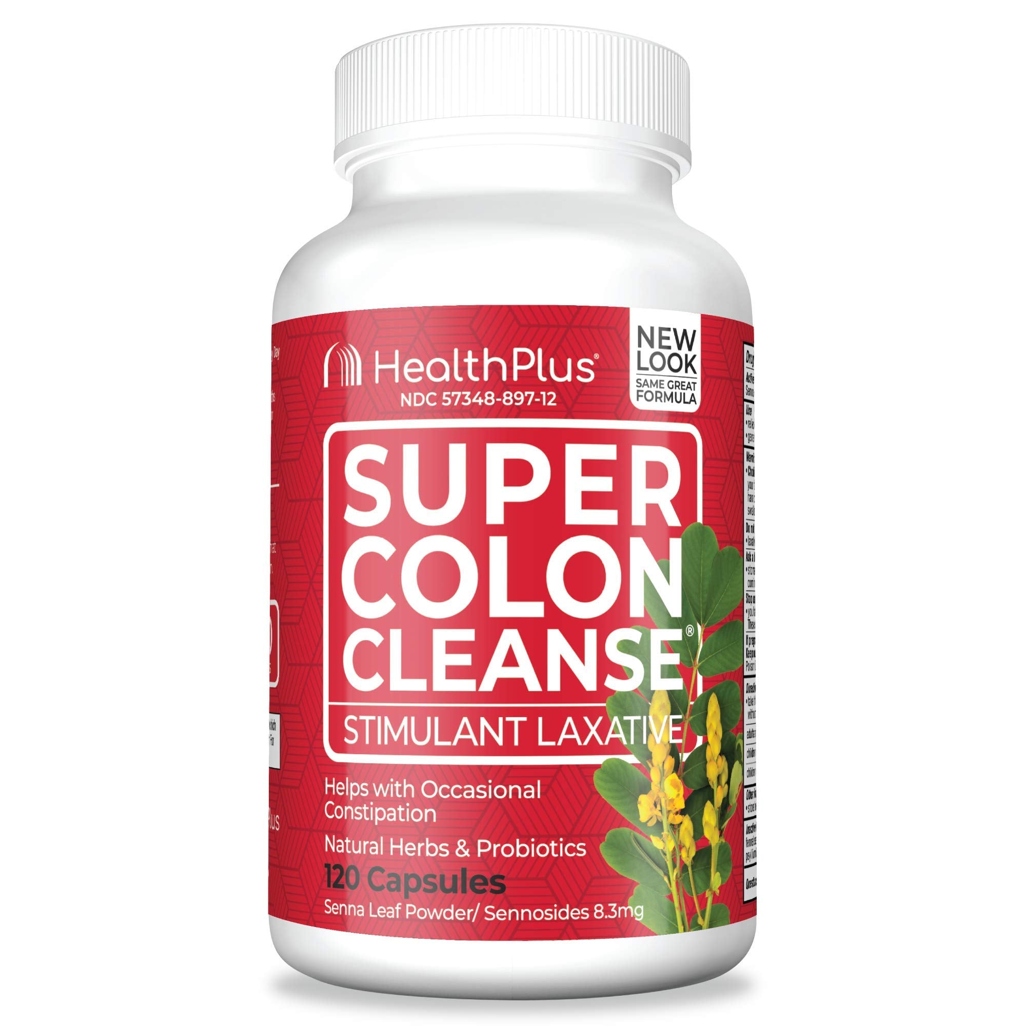 Health Plus Super Colon Cleanse Laxative, 530 Milligrams, 120 Count (Pack of 1)