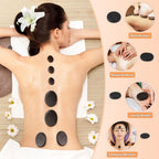 Primachen Hot Stone Massage Kit Warmer and Stones, 10 Pcs Bamboo Box Hot Stone Warmer, Hot Rocks Basalt Massage Stones for Home