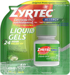 Zyrtec Allergy Liquid Gels, 24 Hour, 40 Count (Pack of 2)