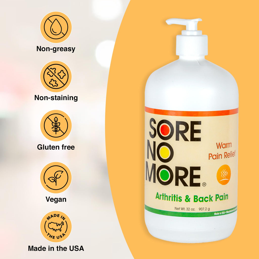 Sore No More Warm Relieving Gel for Aches & Pains associated with Arthritis & Simple Backaches, Absorbs Quickly with a Refreshin