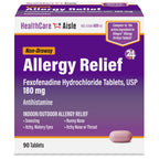 HealthCareAisle Allergy Relief - Fexofenadine Hydrochloride Tablets USP, 180 mg - 90 Tablets - Allergy Medication, Non-Drowsy 24
