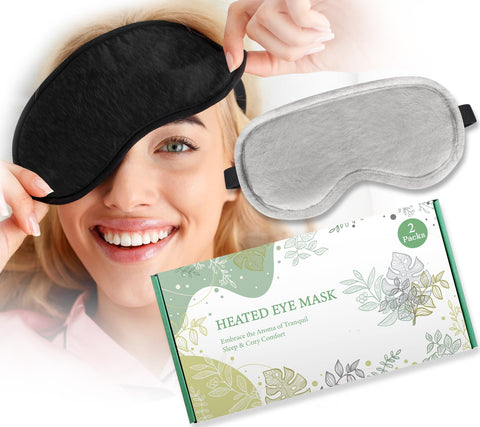 MUSICOZY Heated Eye Mask, Dry Eye Mask, Weighted Eye Mask, Warm Compress for Dry Eye, Moist Heat Eye Mask with Flaxseed Cassia S