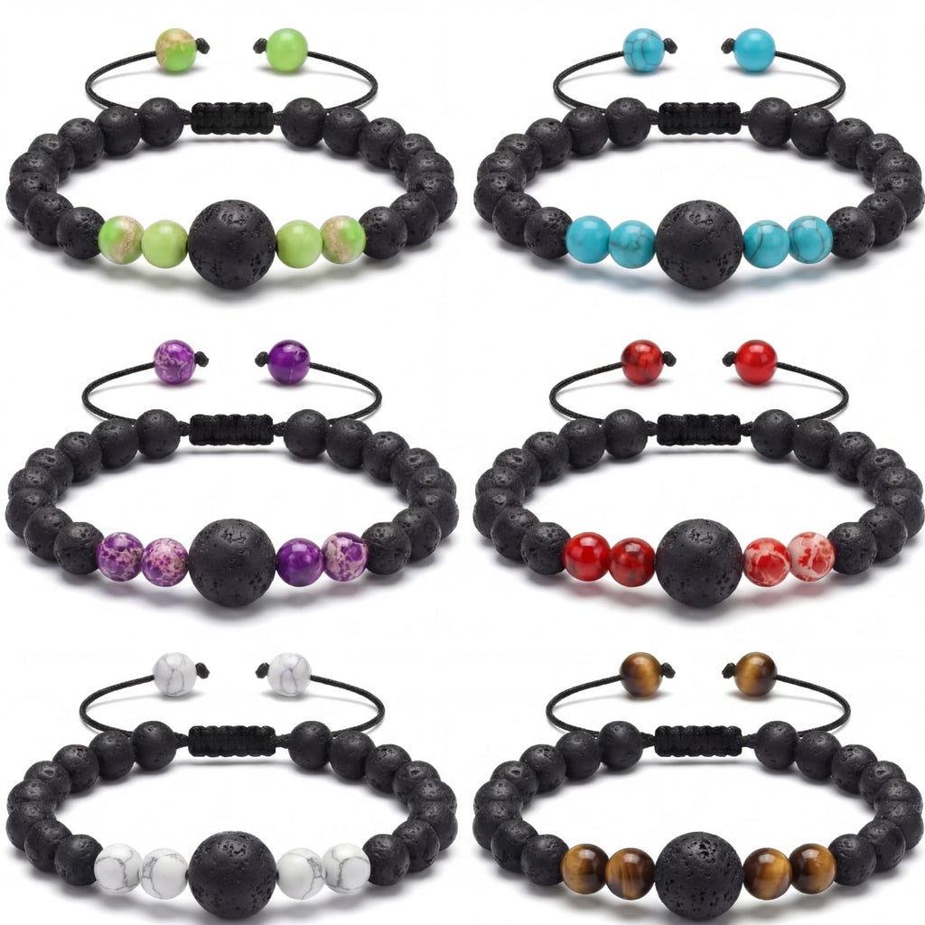 Sureio 6 Pcs Motion Sickness Bracelets Cruise Essentials Adjustable Anti Nausea Wristband for Adults Car Sea Air Sickness Relief