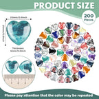 Nuenen 200 Pieces Valentine's Day Heart Shaped Crystal Bulk 0.8 Inch Worry Stones Valentine Mother's Day Gift Crystals Love Gems