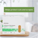 McKesson Adhesive Bandages, Sterile, Fabric Strip, 1 in x 3 in, 100 Count, 24 Packs, 2400 Total