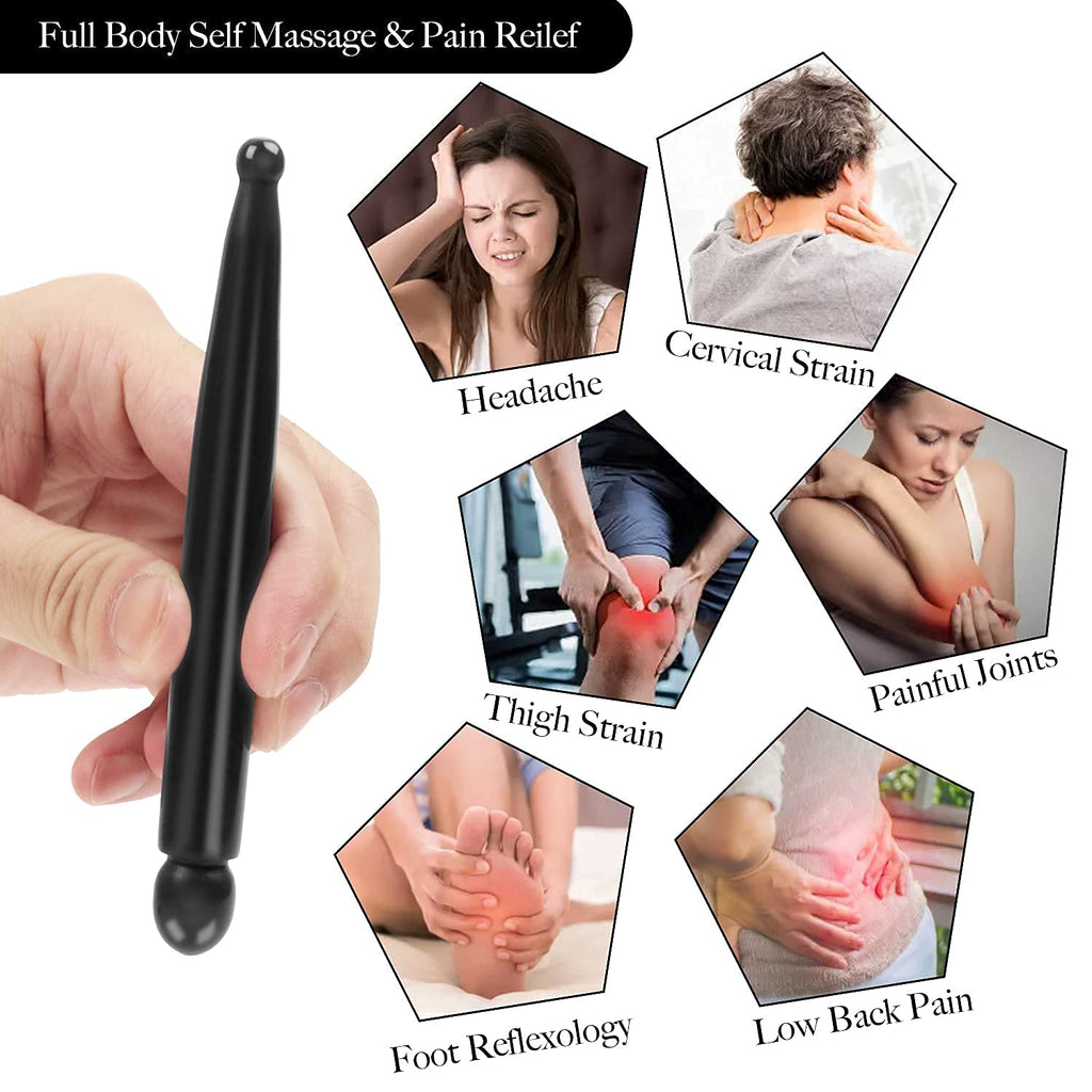 Bian Stone Manual Acupressure Pen-Trigger Point Massage Tool-Reflexology Pressure Point Massager for Full Body Relaxing Deep Tis