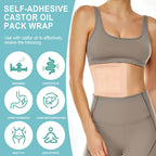 12Pcs Castor Oil Pack Wrap for Liver, Stomach, Belly Button | 7.9 *5.5  Organic Cotton Pads | Highly Absorbent Self-Adhesive Dis
