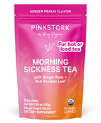 Pink Stork Organic Morning Sickness Pregnancy Tea - Hot or Iced Tea - Prenatal Heartburn, Indigestion, and Constipation Support 
