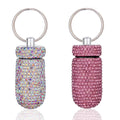 GOUWEIBA 2 Pieces Bling Pill Container Portable Pill Bottle Case Waterproof Travel Medicine Box Crystal Diamond Mini Pill Holder