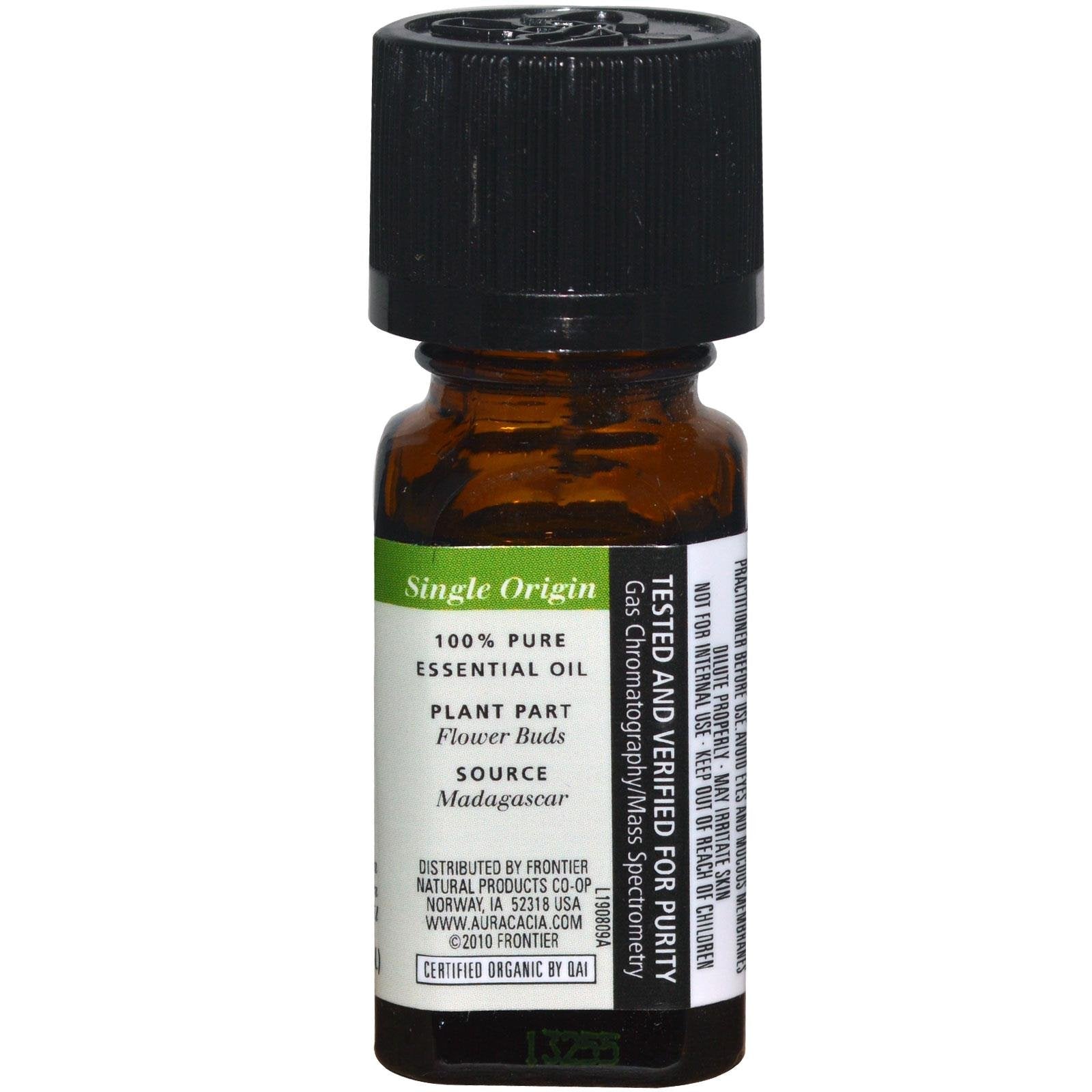 Aura Cacia, Essential Oil Organic Pure Clove Bud, 0.25 Fl Oz