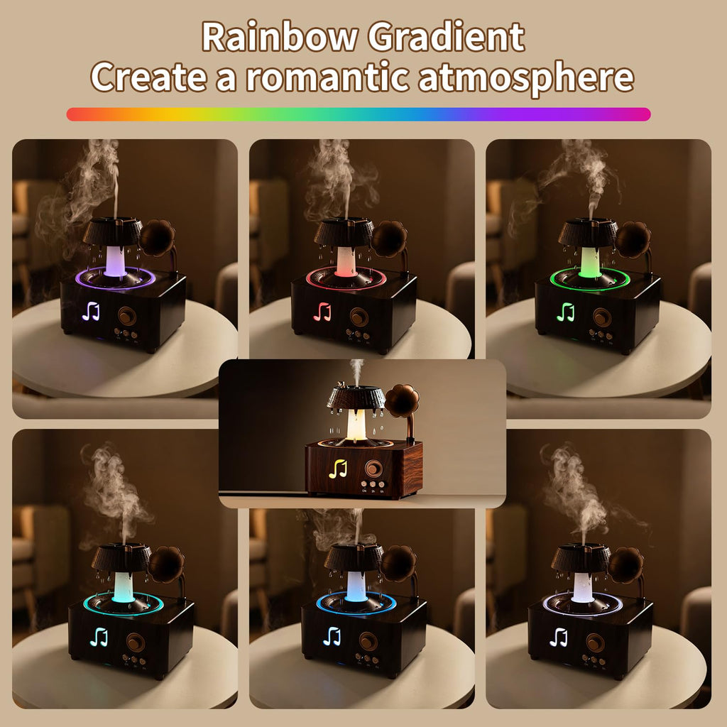 Aromatherapy Diffuser Oil Humidifier with Essential for Home, 250ml Rain Ultrasonic Aroma Diffuser. 7 Colors Light Waterless Aut