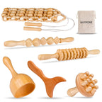 WYJTPONE Wood Therapy Massage Tools 6-in-1 Lymphatic Drainage Massager Maderoterapia Kit,Wooden Massager Body Sculpting Tools,Wo