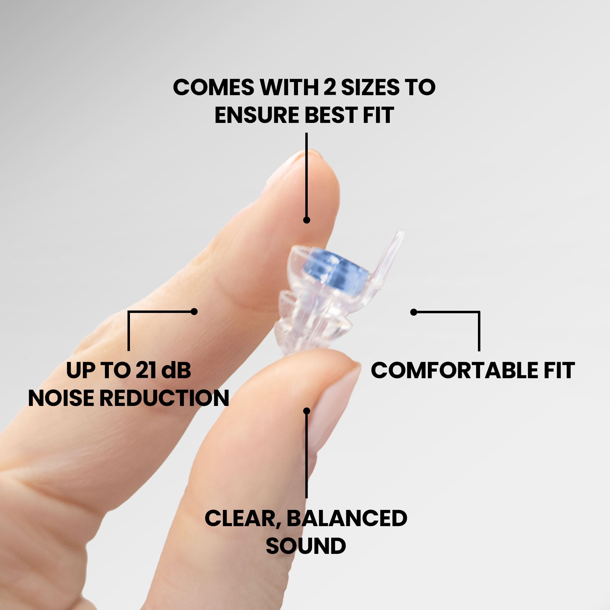 Eargasm Smaller Ears Earplugs - Blue High Fidelity Filtered Noise Reducing Reusable Ear-Plugs for Kids, Women, Men - Hearing Pro