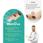 Welnove Toe Tubes Sleeves Protectors - 6 Pack Toe Cushions for Pain Relief - Fabric & Breathable Gel Lining Toe Protectors for C