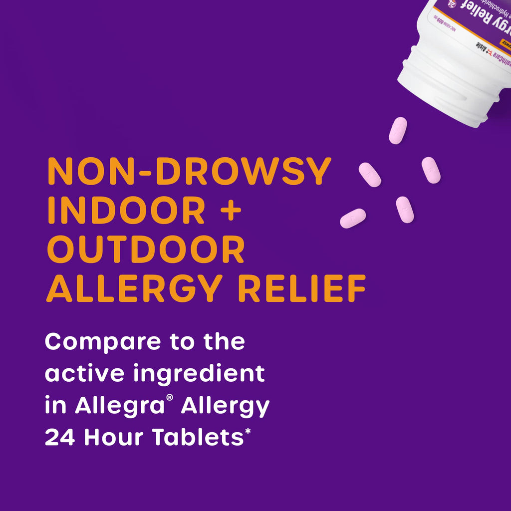 HealthCareAisle Allergy Relief - Fexofenadine Hydrochloride Tablets USP, 180 mg - 90 Tablets - Allergy Medication, Non-Drowsy 24