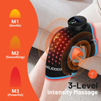 HALIDODO Red Light Therapy & Vibration Massage Knee Brace - Rechargeable Controller, 660nm&850nm Red Light Therapy Heated Device