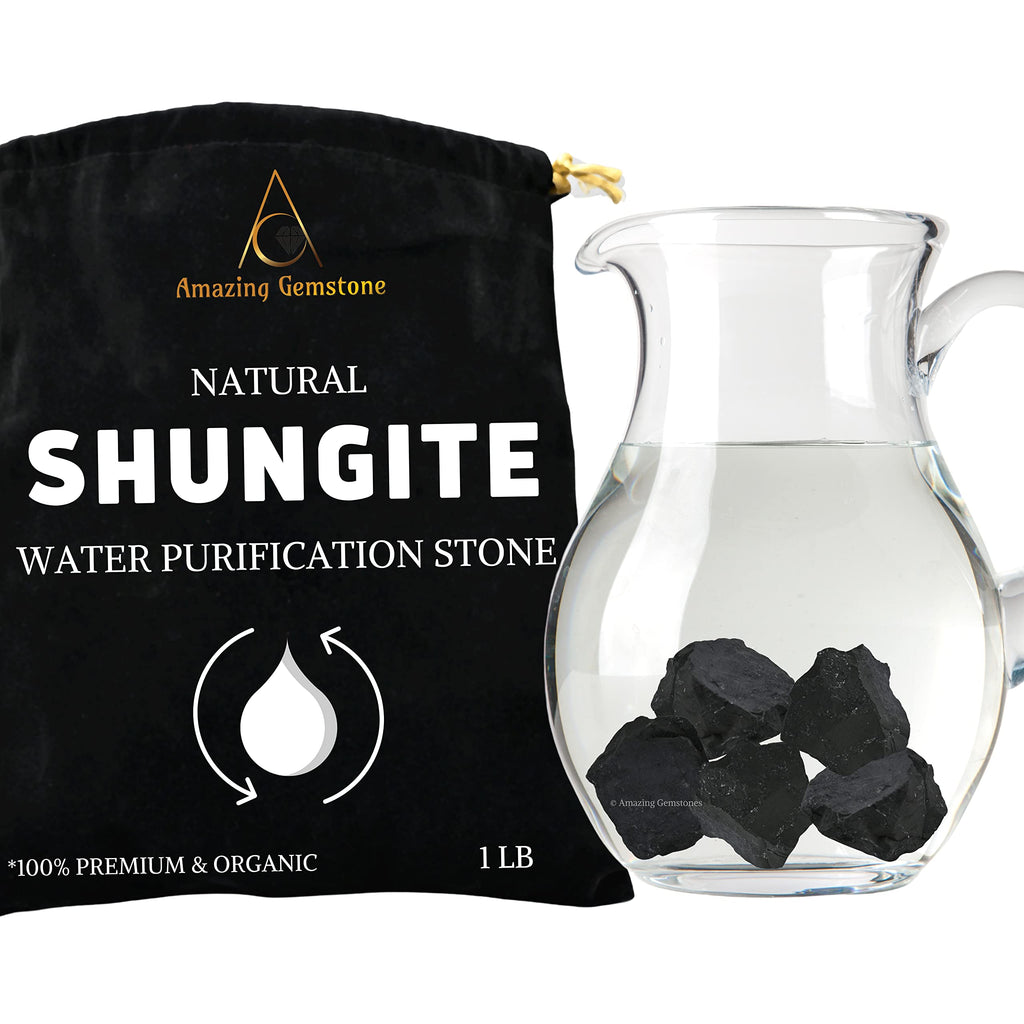 Shungite Raw Crystals and Healing Stones, Natural Rocks for Tumbling and DIY Raw Stones and Crystals (1 LB)