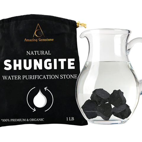 Shungite Raw Crystals and Healing Stones, Natural Rocks for Tumbling and DIY Raw Stones and Crystals (1 LB)