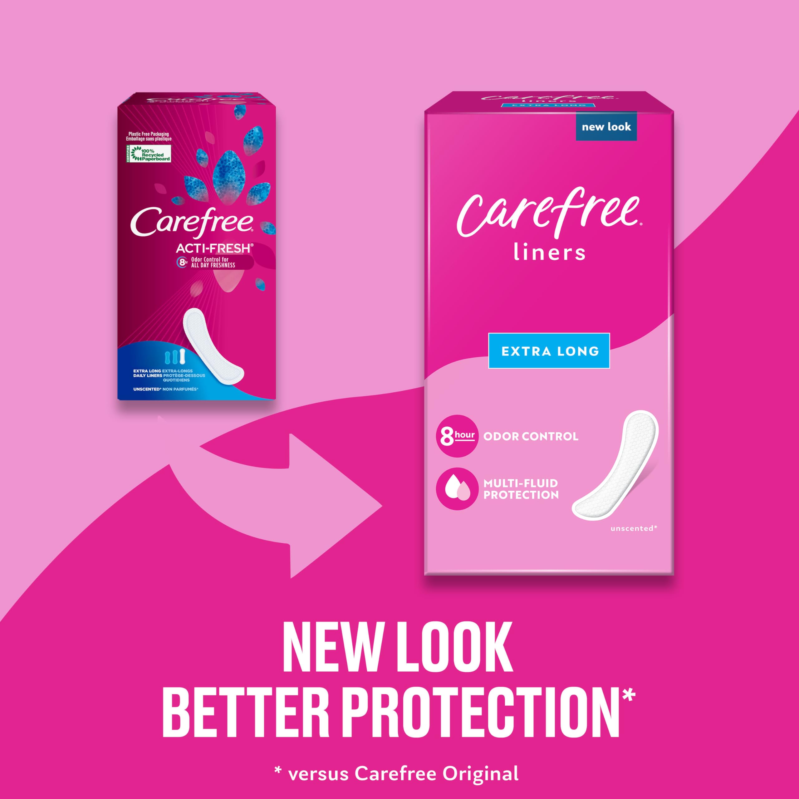 Carefree Acti-Fresh Extra Long 36 Count Liner to Go